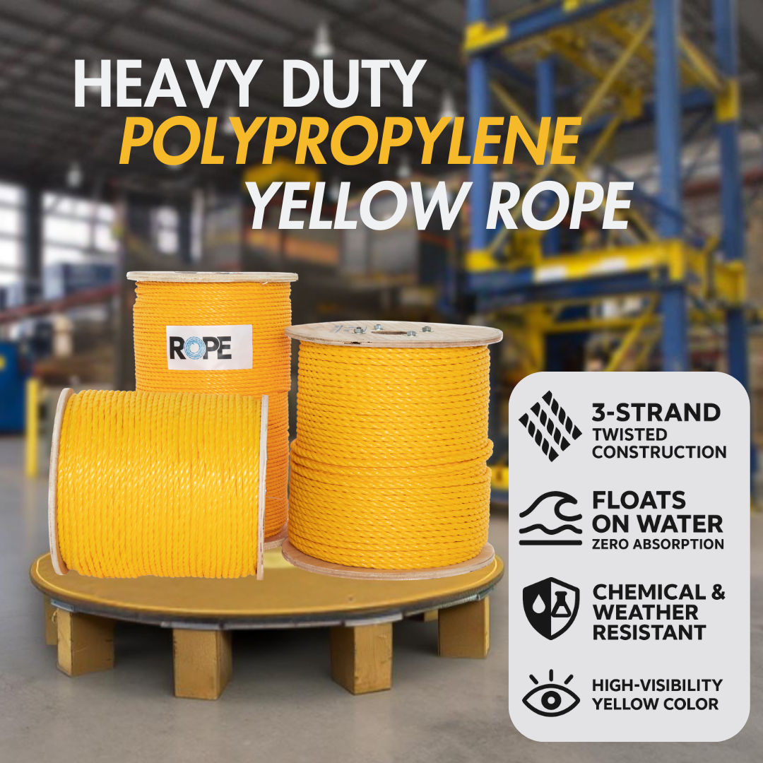 3-Strand Twisted Yellow Polypropylene