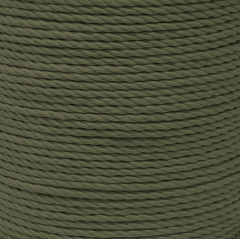 spun polyester macrame olive green rope
