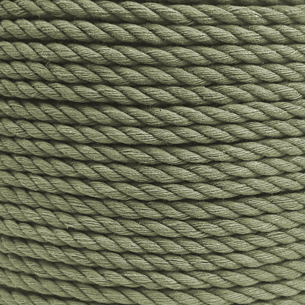 green cotton twisted rope