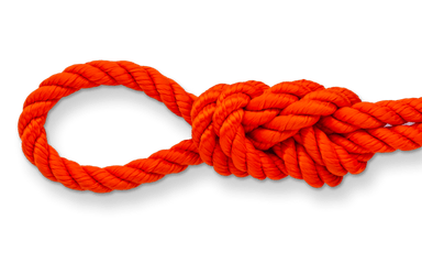 3-strand twisted orange rope