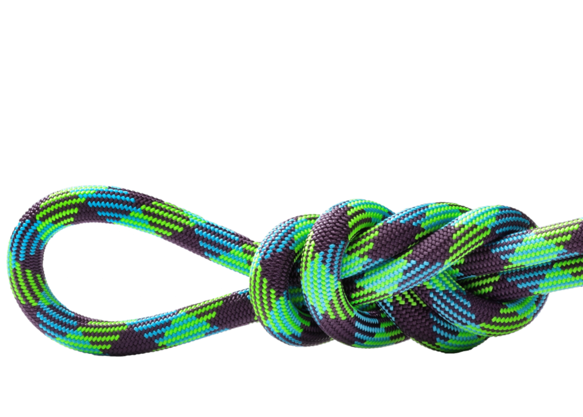 Glider 9.9mm Session Climbing Rope, 70M (230 Feet) Bag knot detail