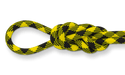 Pinnacle 9.5mm Yellow Jacket Climbing Rope, 60M (200 ft) Bag knot detail