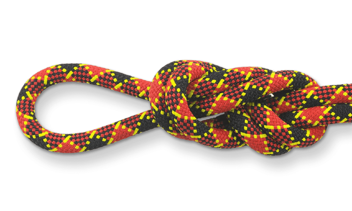 Apex 10.2mm Autumn Climbing Rope, 70M (230 ft) Bag knot detail