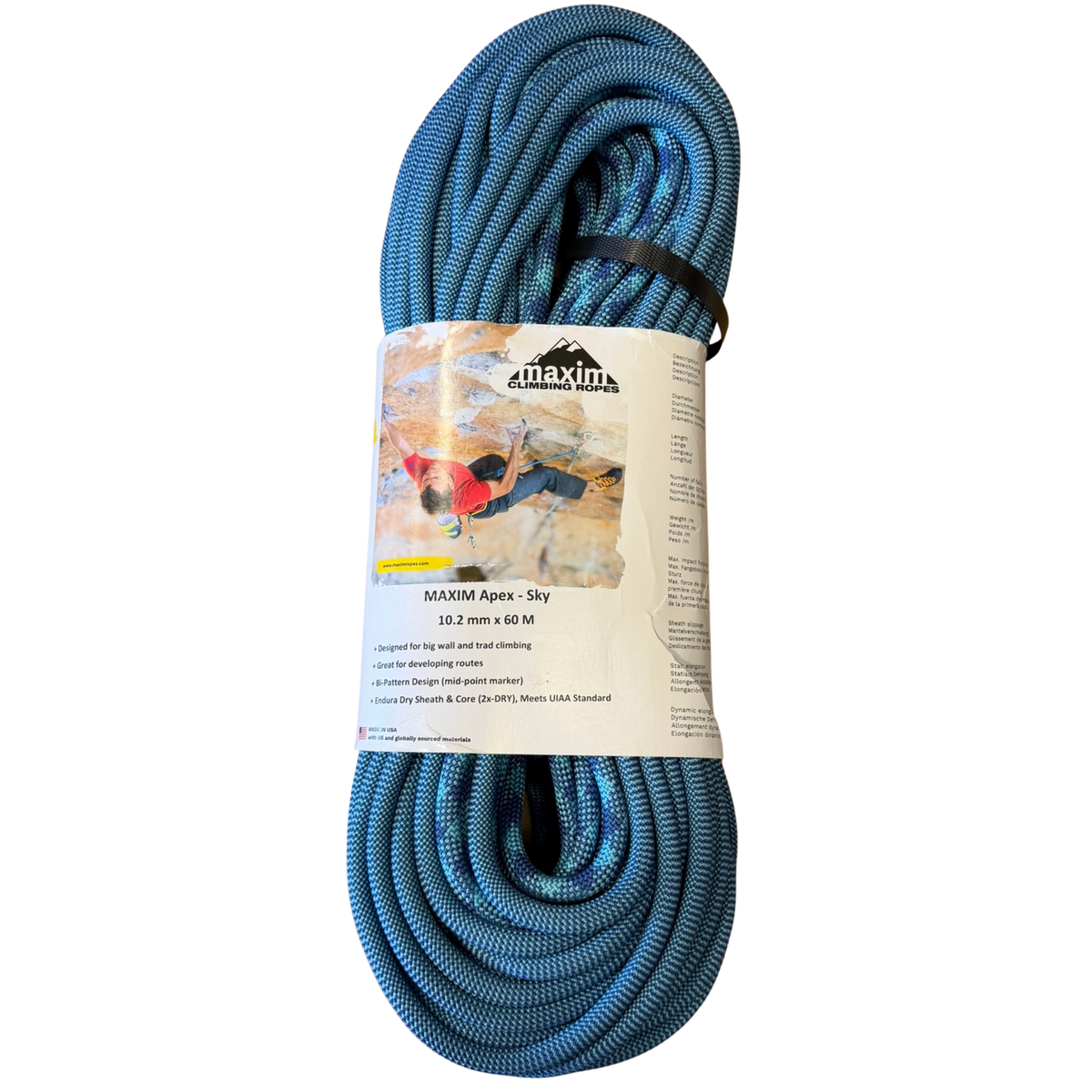 Apex 10.2mm Sky Climbing Rope, 60M (200 Feet) Bag