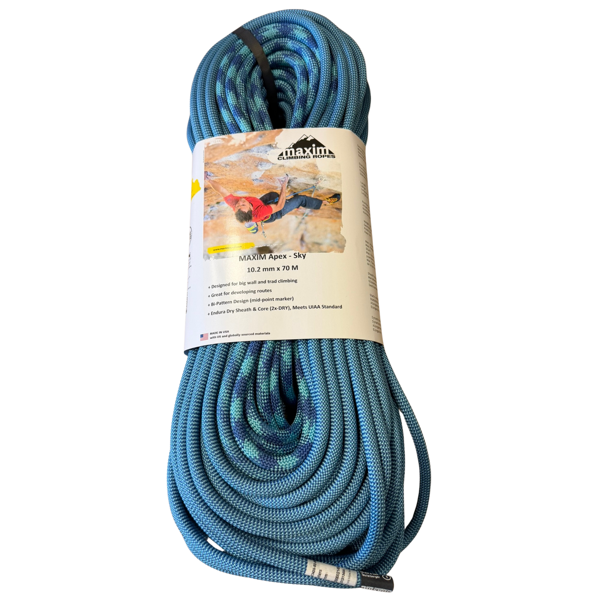 Apex 10.2mm Sky Climbing Rope, 70M (230 Feet) Bag