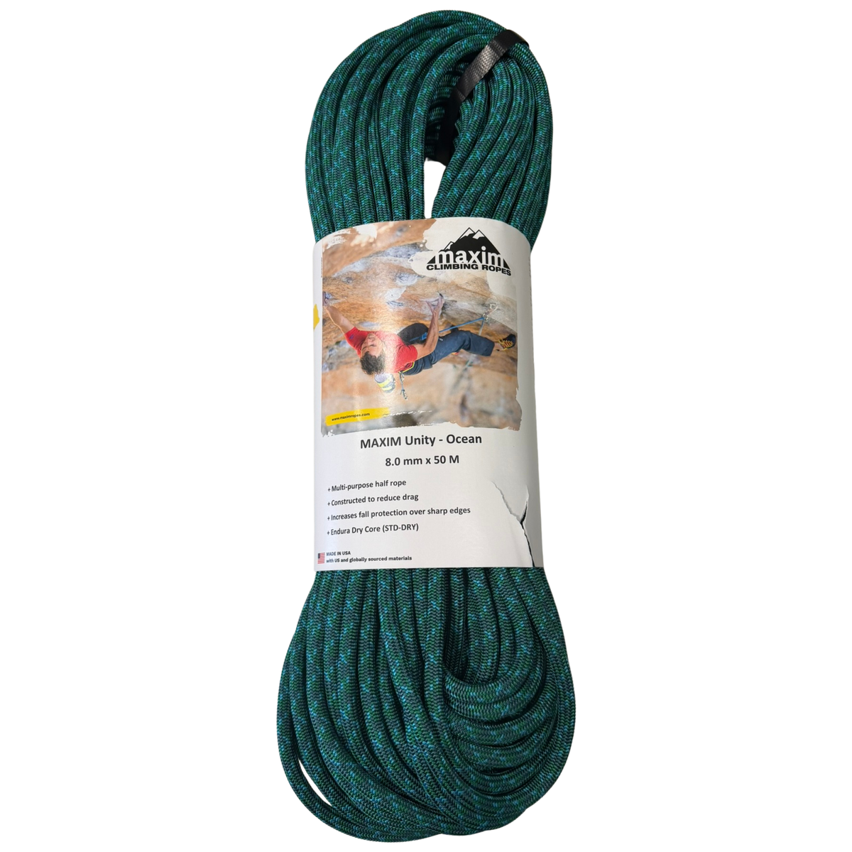 Unity 8.0mm Ocean Climbing Rope, 50M (165 ft) Bag