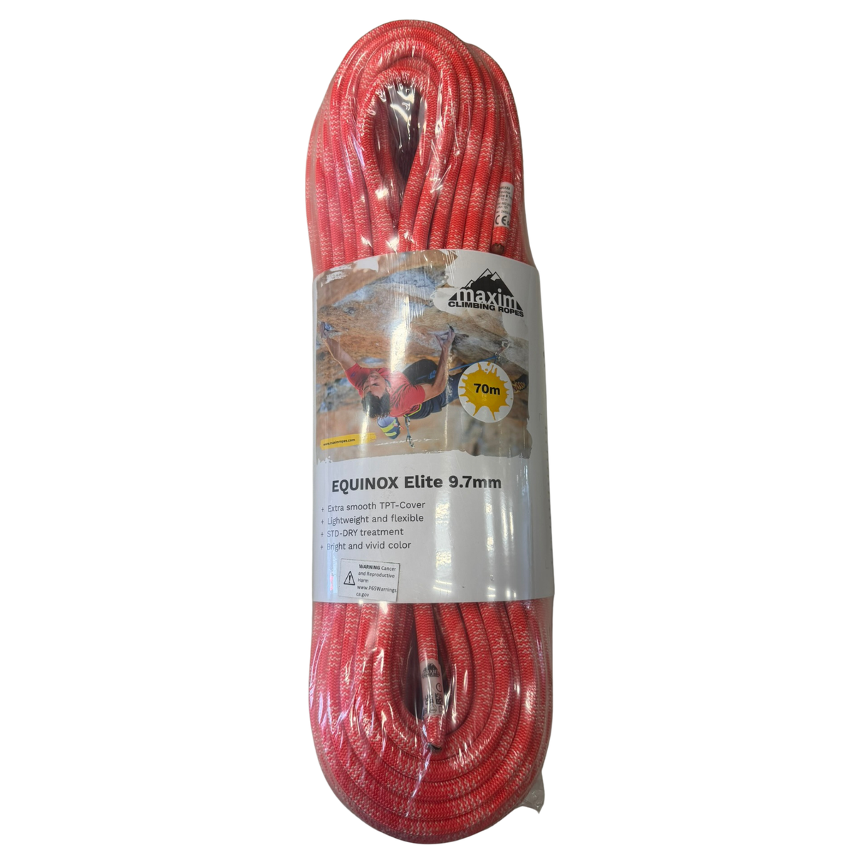 Equinox Elite 9.7mm Sunrise Climbing Rope, 70M (230 Feet) Bag
