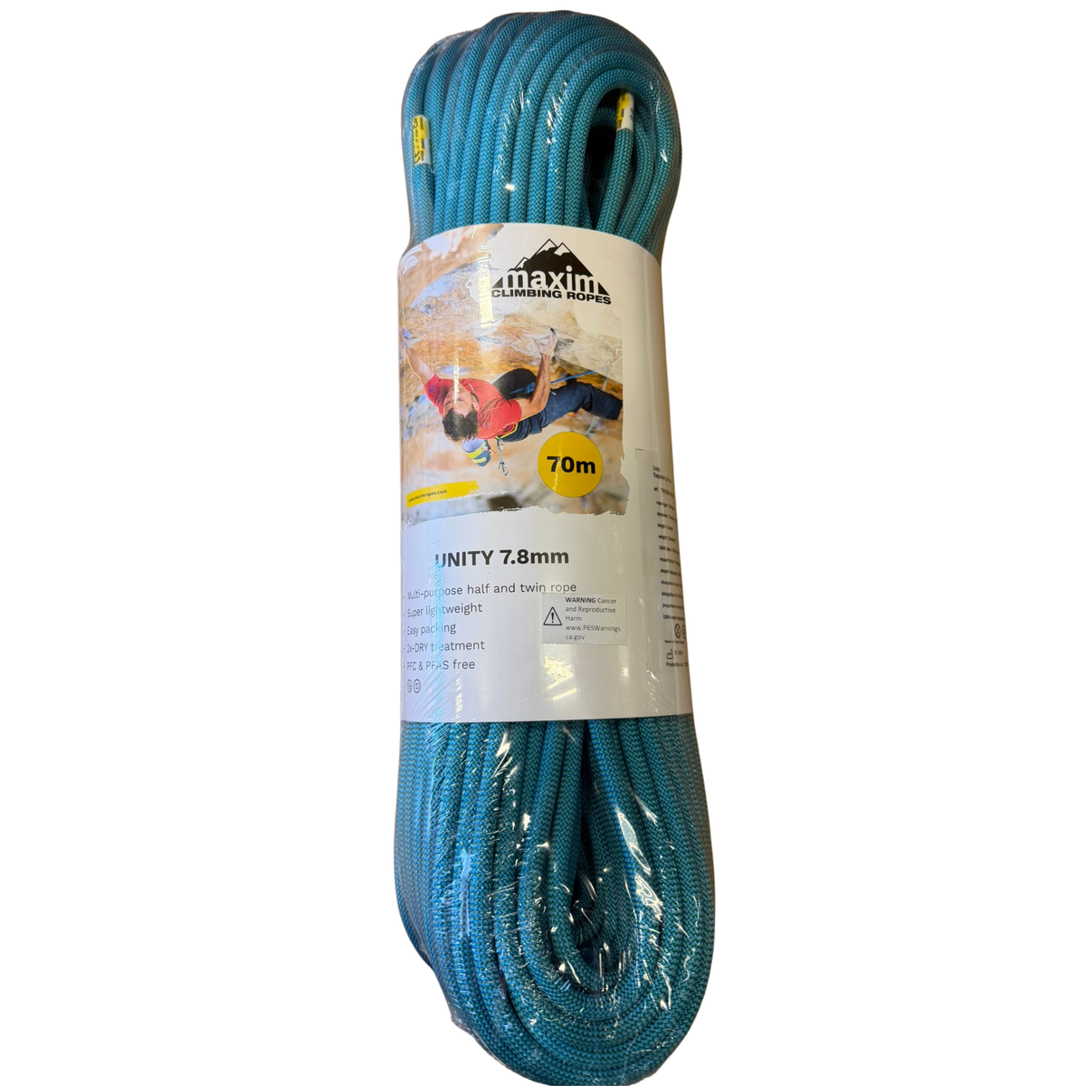 Unity 7.8mm Sapphire Climbing Rope, 70M (230 Feet) Bag