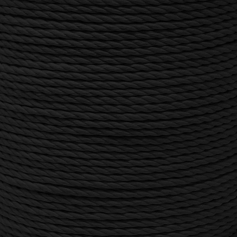 spun polyester macrame black rope