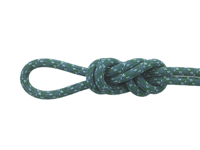 Unity 8.0mm Ocean Climbing Rope, 50M (165 ft) Bag knot detail