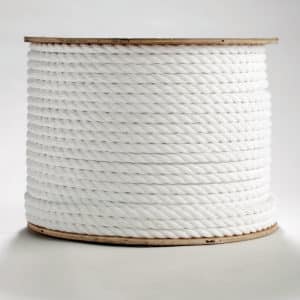 3-Strand Twisted White Polypropylene Rope