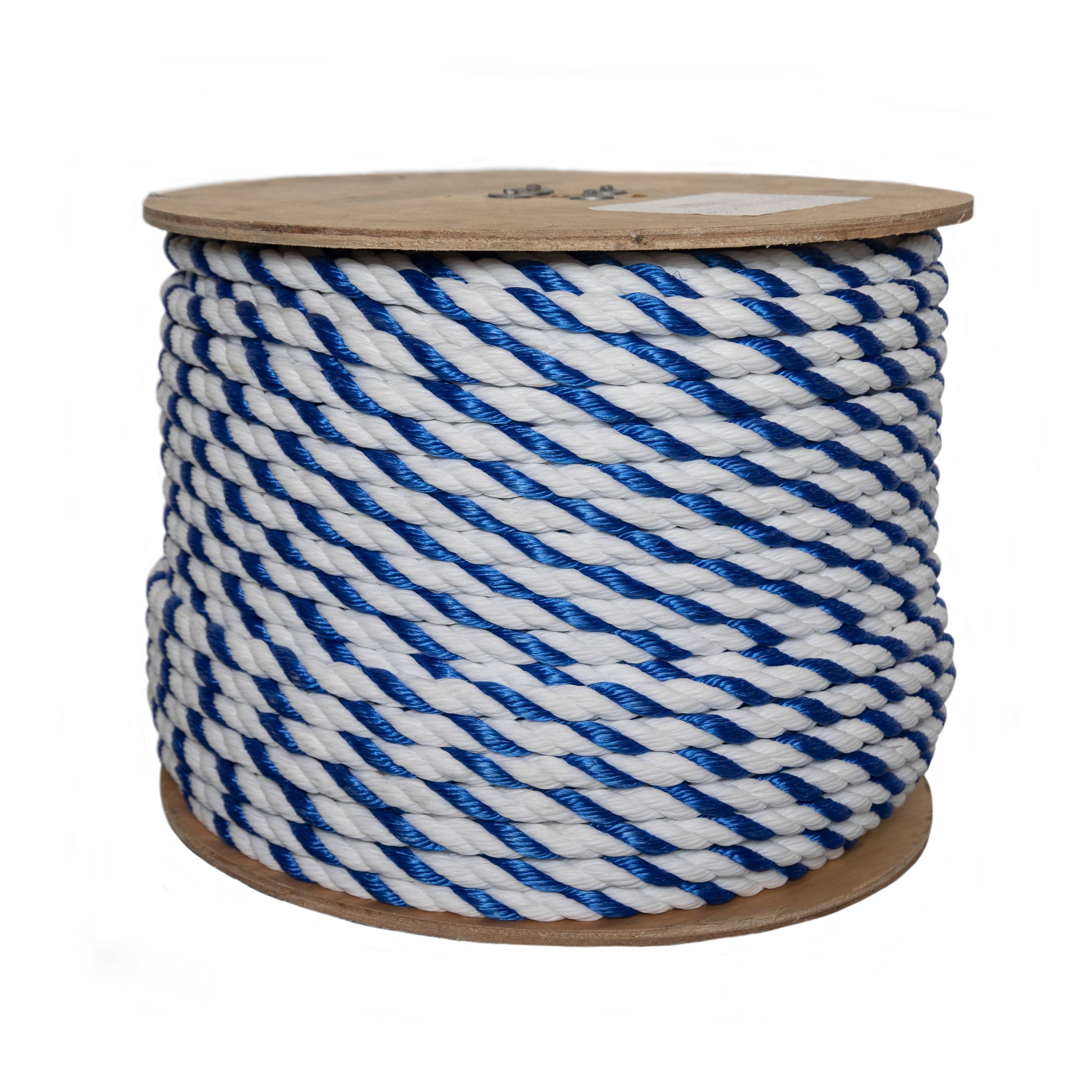 0.75 inch Floating Polypropylene Swimming Pool Rope - Blue-White