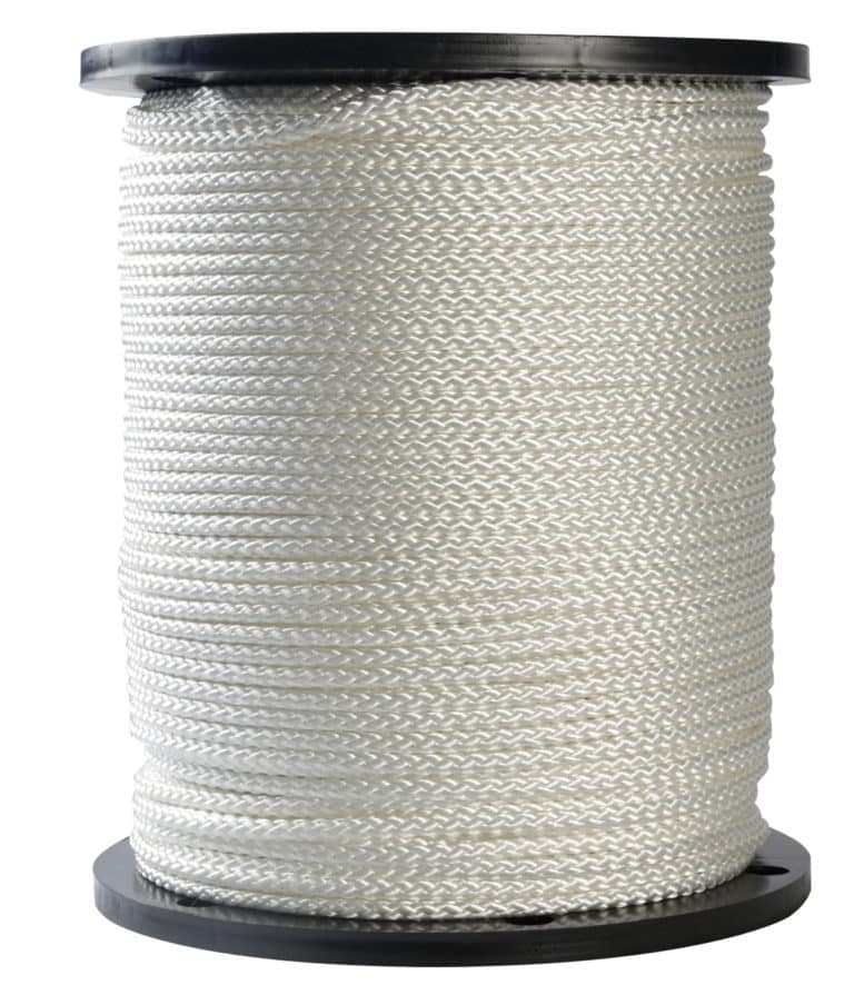 Ravenox Reinforced Flagpole Halyard Rope | Polyester with Wire White / 1/4-Inch x 1000-Feet (Full Spool)