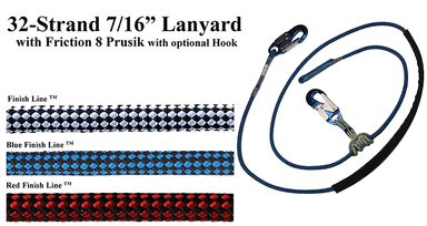 7/16" 32-Strand Kernmantle Safety Lanyard with Hook