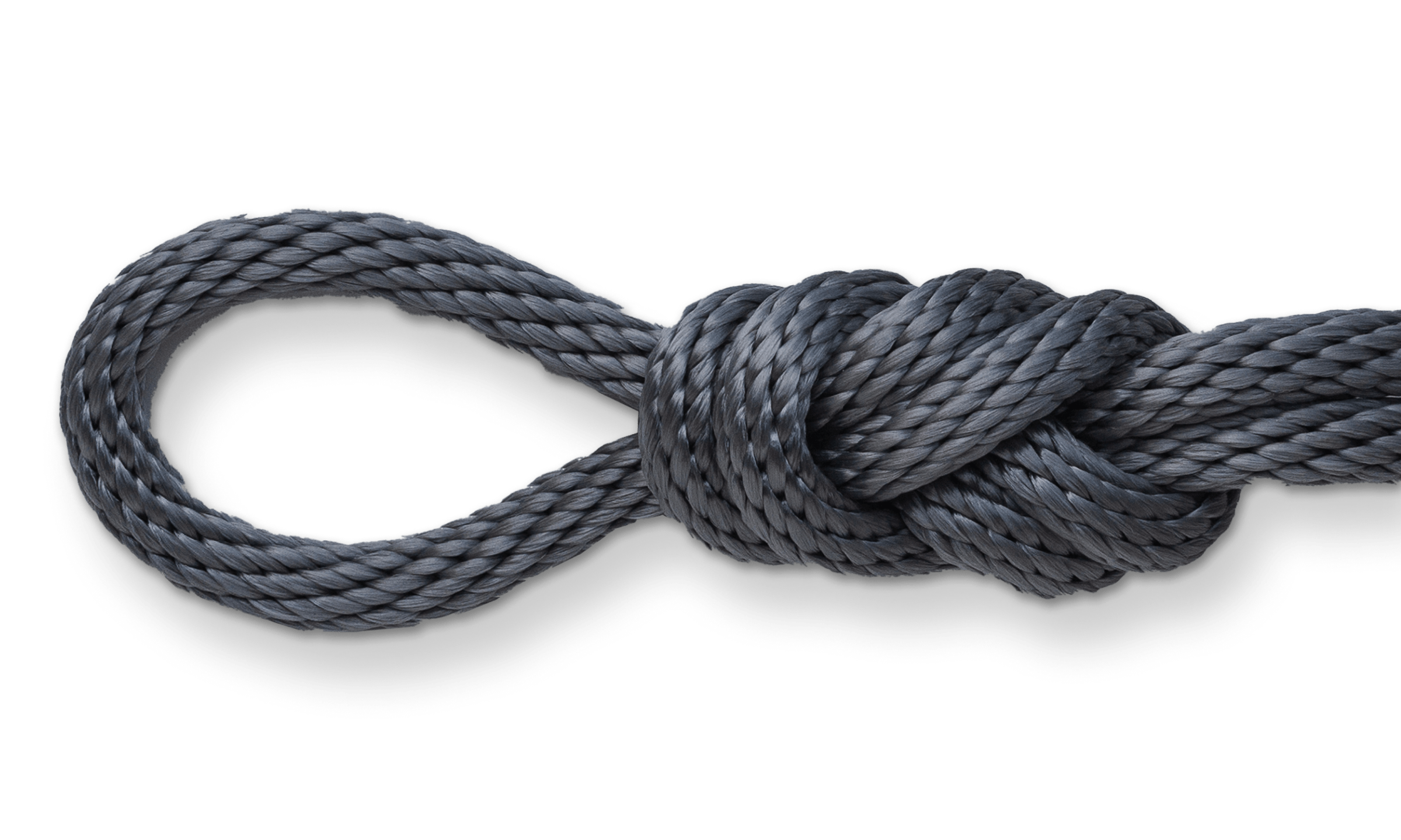 charcoal gray solid braid polypro rope