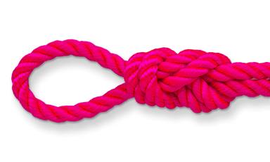 3-strand twisted neon pink rope