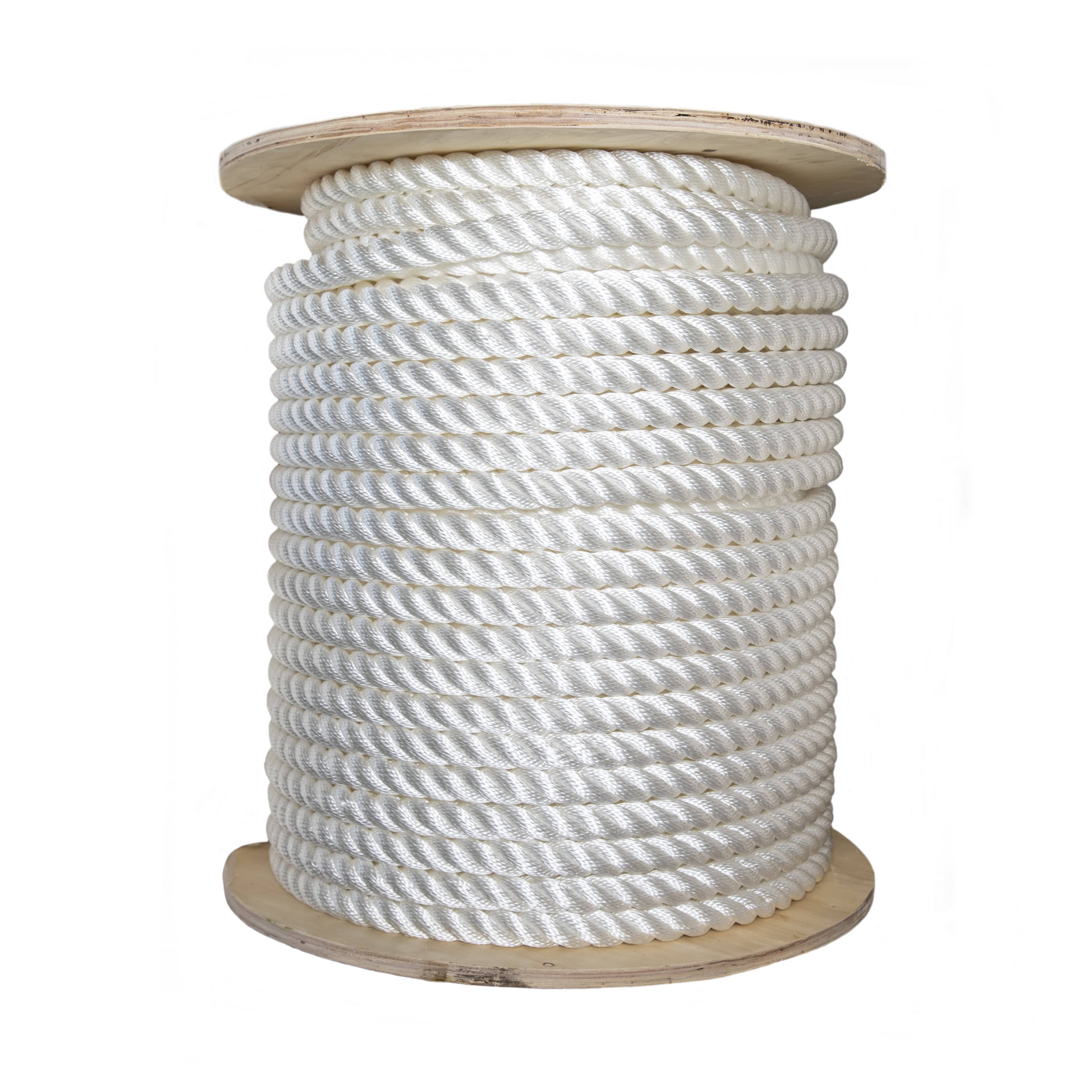 Hyper Tough Item NPP4100-HT, Nylon Blend Twisted Rope, White, 1/4